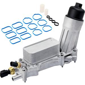 926-959 926-876 Upgrade Aluminum Engine Oil Cooler Oil Filter Housing for 2011-2016 Jeep Wrangler Grand Cherokee Dodge Challenger Charger Journey Caravan Durango Chrysler 200 300 Town Country Ram 3.6L