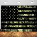BELECO 7x5ft Fabric American Flag with Camouflage Backdrop Army Soldier Military Camo Backdrop Patriotic Welcome Soldier Army Party Decorations Kids Adults Birthday Shooting Photo Studio Props