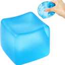 Nice Ice Cube Squishy Fidget Toys, High Density Ice Squeeze Ball, Ice Cube SqueezeToy, Slow Rising Fidget Cube Sensory for Anxiety Stress Relief (Blue, 2.2In)