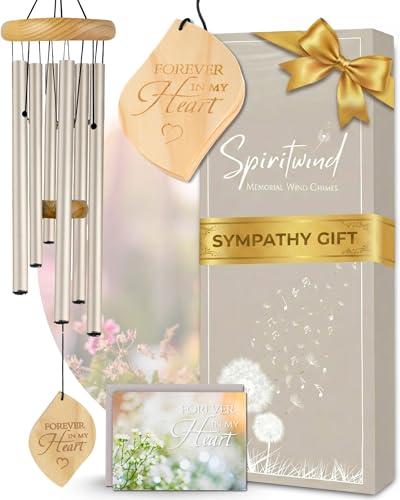 Beautifully Packaged Pearl Memorial Wind Chimes for Loss of Loved One - Tranquil Sounding Sympathy Wind Chimes for Outside in Memory of a Loved One - Ideal as a Sympathy Gift & Memorial Gifts (32")