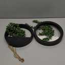 Der Rose 2 Pack Fake Plants Hanging Artificial Succulents Plants in Black Pots for Living Room Bathroom Accessories Boho Farmhouse Wall Decor