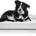 Furhaven Orthopedic Dog Bed for Large/Medium Dogs w/ Removable Bolsters & Washable Cover, For Dogs Up to 55 lbs - (Quilted) Silver Gray, Large (36.0"L x 27.0"W x 6.5"Th)