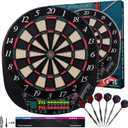 Turnart Electronic Dart Board - Dart Board Electronic Scoreboard for 16 Players - 6 Darts Plastic Tips 50 Soft Tips LED Display Power Adapter Throw Line