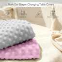 2 Pack Baby Changing Pad Covers, Super Soft Plush Dot Diaper Changing Table Covers Fit 32x16 Inch Changing Table Pad for Baby Boys & Girls