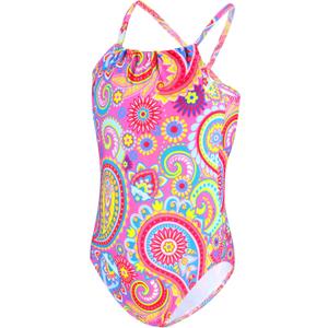 Girls Swimsuits Size 5-6 Years Old Pink Paisley Print Halter One-Piece Bathing Suits Quick Dry Stretchy Swimwear