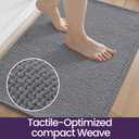 DEXI Bathroom Rugs 24x36, Non Slip Washable Bath Mat, Absorbent Chenille Bathmat, Ultra Soft Thick Carpet for Tub Shower Floor, Grey