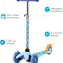Self Balancing Kick Scooter with Light Up Wheels, Extra Wide Deck, 3 Wheel Platform, Foot Activated Brake, 75 lbs Limit, Kids & Toddlers Girls or Boys, for Ages 3 and Up