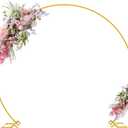 Putros 8FT Gold Round Backdrop Stand Metal Circle Balloon Arch Frame Wedding Arch for Ceremony Birthday Party Anniversary Bridal Graduation Decoration