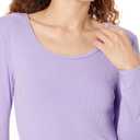 Amazon Essentials Sweater for Women, Long Sleeve Slim-Fit Rib Scoop Neck (Available in Plus Size), Pack of 2 (Large, Lilac/White)