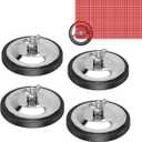 WFPOWER 4 Pack Magnetic Holder for Oversize Load Signs, Rubber Coated Strong Magnet for Wire Loop Flags With Locking Wing Nut, Heavy Duty Safety Sign for Trucks