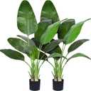 Artificial Bird of Paradise - Fake Plants Indoor Faux Tropical Palm Potted Dypsis Lutescens for Home Office Decor Housewarming (4FT-2Packs)
