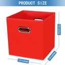 STOREONE 13 Inch Cube Organizer Bins ,Black Fabric Storage BinsFoldable Storage Bins Basket with Dual Handles Fabric Organizer Bins and Storage BoxSet of 6,Red