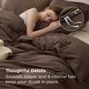 Bedsure 100% Washed Cotton Duvet Cover King Size - Brown Minimalist Bedding Set Linen Like - PureWoven Plain Simple & Soft Comforter Cover for All Seasons (Brown, King, 104"x90")