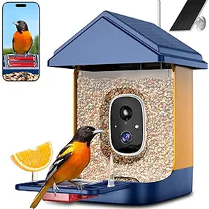 Bird Feeder with Camera, Smart Solar Powered Bird Feeder, 2K HD Live Video Streaming, Outdoor Bird Watching Feeder, for Bird Lovers