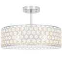 Lxybcce Chrome Crystal Ceiling Light Fixture - Modern Semi Flush Mount Ceiling Chandelier Lighting for Kitchen, Dazzling Prism Chandelier for Bedroom, Bathroom, Dining Room, 5 Light, 16 in