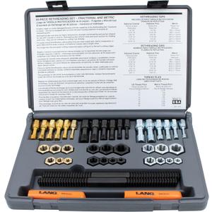 Lang 972 40 Piece Fractional and Metric Thread Restorer Kit