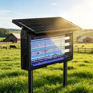 2026 Upgraded Solar Bug Zapper Outdoor for 1/2 Acre with 18W Solar Panel