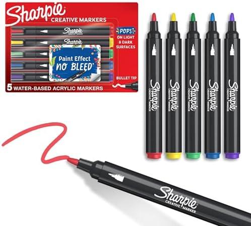 Sharpie Creative Markers, 4 Count with Crayola Take Note Erasable Highlighters (5ct)