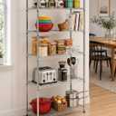 Honey-Can-Do 5-Tier Heavy Duty Adjustable Shelving Unit, 350-lb Per Shelf Metal Storage Rack, Chrome Wire Shelf for Garage Kitchen Basement Pantry, 36 x 16 x 72 in