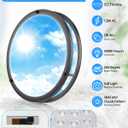 2 Pack 24W LED Ceiling Lights for Office Hallway Bedroom, 12 Inch Dimmable Flush Mount LED Ceiling Light Fixture, 6500K/5000K/4000K/3500K/3000K Adjusted Modern Lamps (Cloud Blue Sky Cover) (Black)