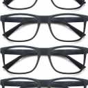 Matte Black Reading Glasses Men Large Oversized Wide Readers +1.50 Lightweight Magnifying Cheaters Big Head/Large Face
