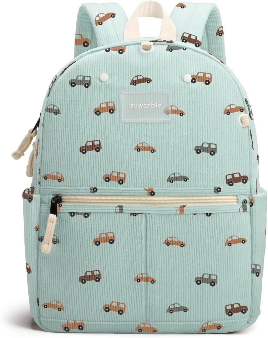 Corduroy Toddler Backpack for Boys Girls 2-6, Preschool Kindergarten Backpack - Cute Kids Backpacks for Boys Girls 14" H