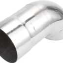 Motoforti 3.5" ID Inlet Turn Down Exhaust Tip 9" Inch 230mm Overall Length Silver Tone T304 Stainless Steel 3.5" Outlnlet OD Tailpipe Tip Surface Polishing Mandrel Bend Elbow Tube