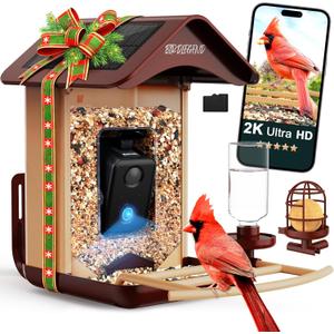 BIRDLEGEND Bird Feeder with Camera Solar Powered, 2K Portrait Live Free AI Forever Instant Arrival Alerts with 64GB Card, Smart Camera Birds Feeders Wireless Outdoor Gift for Bird Lover, 2.4G WiFi
