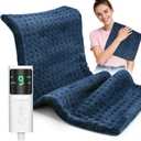 Heating Pad for Back Pain, Electric Heat Pad with 9 Heat Levels & 4 Auto-Off Timers, Portable Heating Pad for Period Cramps, Shoulder, Neck, Machine Washable, Gifts for Women and Men, Blue, 24''12''