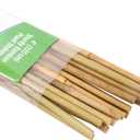 Natural Bamboo Poles, 4 Feet Bamboo Sticks for Plants, Wood Garden Stakes for Tomato, Bean, Flowers, Trees Potted and Climbing Plants, 25 Pack