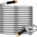 Metal Garden Hose 20 ft Connector, Stainless Steel Long Hose Extension Adapter for Hose Reel, Small, Flexible, Lightweight & Heavy Duty Water Pipe, No Kinking Short Outdoor Water Hose for Yard 20 Feet