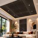 Art3d 6-Pack Acoustic Wood Slat Panel & Ceiling Tile, 2 x 2 ft, Walnut
