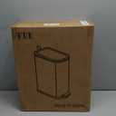 KUK Slim Bathroom Trash Can with Lid Soft Close, Step Pedal, 2.6 Gal/ 10L Stainless Steel Garbage Can with Removable Inner Bucket, Anti-Fingerprint Wastebasket for Office, Bedroom, Toilet (White)