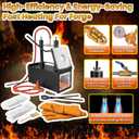 Portable Propane Gas Forge Double Burner 2700F/1482 Large Capacity Square Forging Furnace for Blacksmithing Farrier Knife Tool Making Equipment with Tong & Gloves 2-Doors