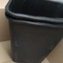 Amazon Basics Rectangular Plastic Office Wastebasket, Easy to Clean,15.5"L x 11.5"W x 20"H, 10 Gallon, Black, 2-Pack