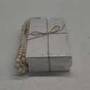 Jetec Decorative Display Books Hardcover, Faux Farmhouse Stacked for Coffee Tables Shelves with Wood Bead Tassels 58 Inch, 3 Pieces, White(Our Life, Our Story, Our Home)