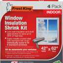 Frost King V73/4T Shrink Film Window KIT, 4-Pack, Clear, Transparent