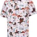 Mens Golf Polo Shirts Short Sleeve Dry Fit Performance Moisture Wicking Casual Funny Golf Polo Shirts for Men (XX-Large, Desert Cowboy)