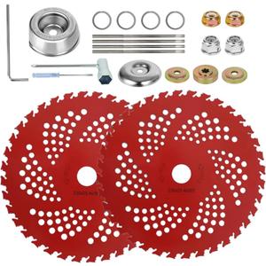 Dunhil Metal Brush Cutter Blade for Weed Eater, Cutter, Trimmer with 2 Set Adapter Kits (2 Pack 9 inch 36T)