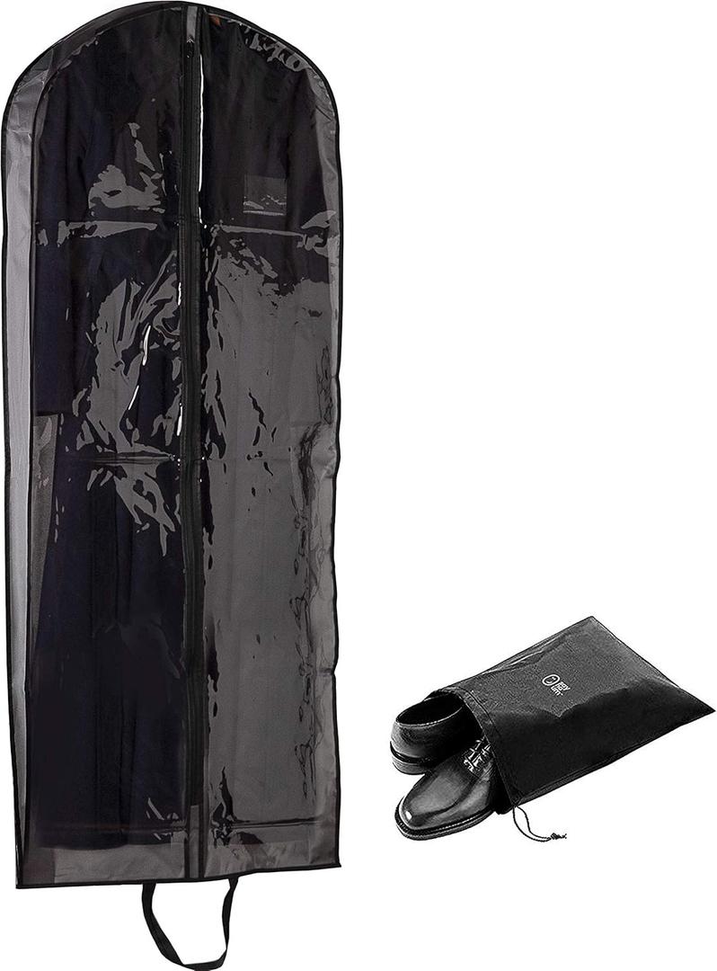 Breathable Long Clear Coat + Fur Storage Garment Bag | 54 Inch + 5 Inch Gusset | Mink, Wool, Winter, Trench Coat, Long Dress Cover | Hanging Clothes Protector