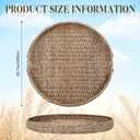 Extra Large Round Wicker Tray with Handles 26.77 Inches Round Rattan Tray Handwoven Seagrass Wicker Table Basket for Farmhouse Decorative Oversized Coffee Table Living Room Organizer