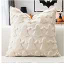OTOSTAR Set of 1 Ghost Pillow Cover Halloween Throw Pillow Covers for Sofa Couch Bed Living Room Soft Plush Short Wool Velvet Farmhouse Pillowcase for Thanksgiving Cream Beige, 36*91