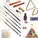 ISPiRiTo Pool Table Accessory Kit Premium Billiard Acc Kit Professional Billiards Equipment Deluxe Snooker Parts - 58 Inch Pool Sticks 2-1/4 Inch Billiard Balls Set Bridge Stick and Head Brush etc