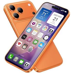 Dummy Fake Phone Model, Looks Like The Real Phone Dummy Compatible with Phone 17 Pro, Prank Stuff Decoy Pear Non-Working Toy Phone 17 Pro for Kids Pink Orange (Rainbow Front)