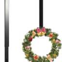 Linwnil Wreath Hanger Adjustable Length from 14 to 26 Inches Wreaths Holder Hook 20LB Heavy Duty for Front Door for Christmas Easter Halloween Decorations Wreath (Black 1pcs, 1)