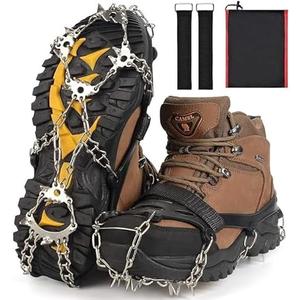 Ice Trekkers for Boots - Crampons Ice Cleats Traction Snow Grips for Boots Shoes with 23 Stainless Steel Spikes Anti Slip for Walking,Hiking,Climbing,Fishing and Mountaineering