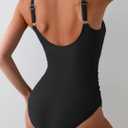 Eomenie Women's One Piece Swimsuit Tummy Control Slimming Bathing Suit Cutout Tie Knot Swimwear (Black, M)