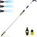 20ft Reach Telescopic Gutter Cleaning Tools from the Ground – Rain Gutter Cleaner with Heavy Duty Bendable Wand, Hose Attachment, Extension & Connecting Adapter | O-Ring Leak Proof Design