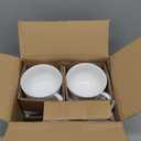 4pcs White Coffee Cups with Saucers, 10oz Ceramic Cappuccino Cups, Microwave & Dishwasher Safe, for Home, Cafe