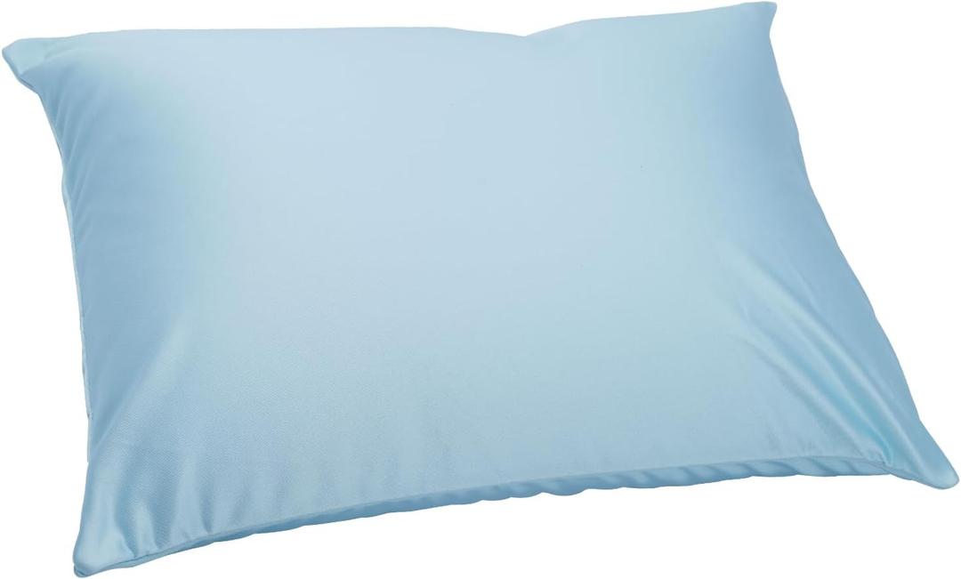 Microbead Throw Pillow with Removable Cover Bed Body Microbead Pillow Neck Head Back Support, Spandex Soft Silky Fabric for Sleeping and Travel Sofa Bedroom Comfortable (Pastel Blue)
